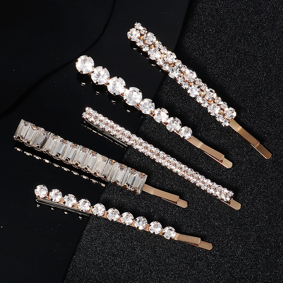 Miallo Fashion Rhinestone Hair Clips for Women Girls Hair Accessories Trendy Hair Jewelry Hairpin Headwear Party Headpiece Gift