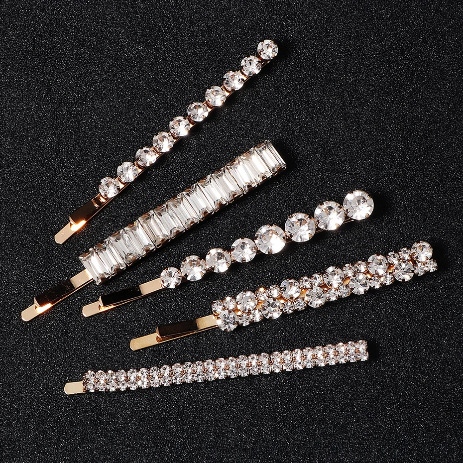 Miallo Fashion Rhinestone Hair Clips for Women Girls Hair Accessories Trendy Hair Jewelry Hairpin Headwear Party Headpiece Gift