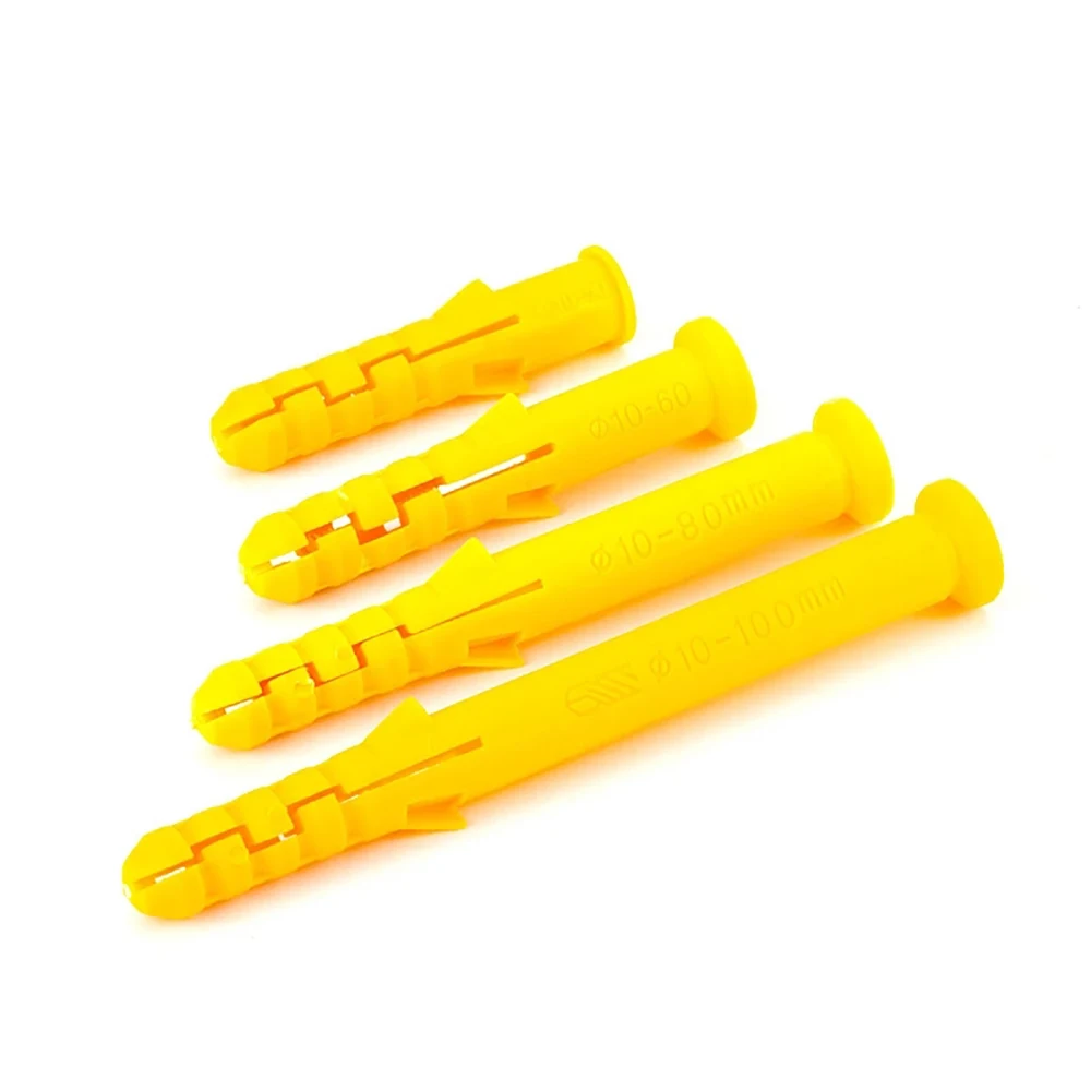 Yiqianyuan M6 Wall Plastic Wall Anchor Bolts Expansion Pipe Column Concrete Wall Plug Frame Fixings Tube Yellow
