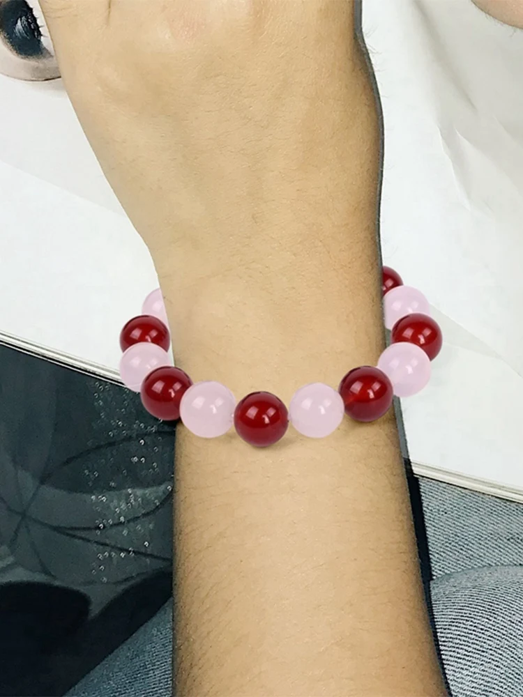 Anime Fruits Basket Kyo Sohma Bracelet White Red Crystal Beads Bangle Bracelets for Women Men Cosplay Props Jewelry