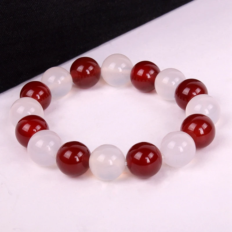 Anime Fruits Basket Kyo Sohma Bracelet White Red Crystal Beads Bangle Bracelets for Women Men Cosplay Props Jewelry