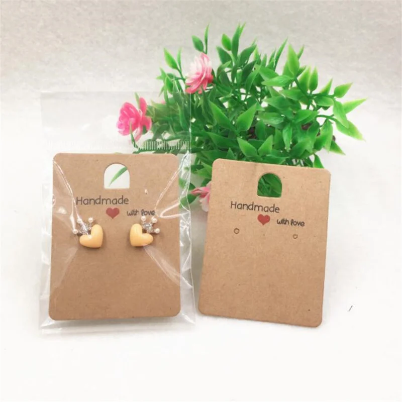 50pcs Paper Jewelry Display Stand Cards Earring Showcase Holder Organizer Packaging Gifts Small Businesses Supplies Material
