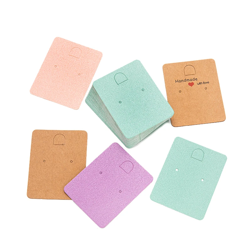 50pcs Paper Jewelry Display Stand Cards Earring Showcase Holder Organizer Packaging Gifts Small Businesses Supplies Material