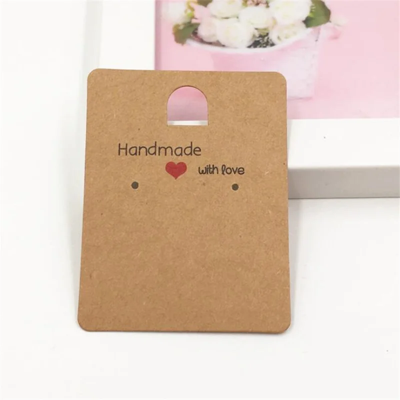 50pcs Paper Jewelry Display Stand Cards Earring Showcase Holder Organizer Packaging Gifts Small Businesses Supplies Material