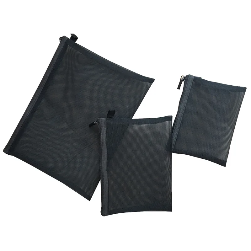 1PCS Women Travel Zipper Make Up Makeup Bag Organizer Storage Pouch Black Mesh Cosmetic Bag Toiletry Clear Wash Bags Case