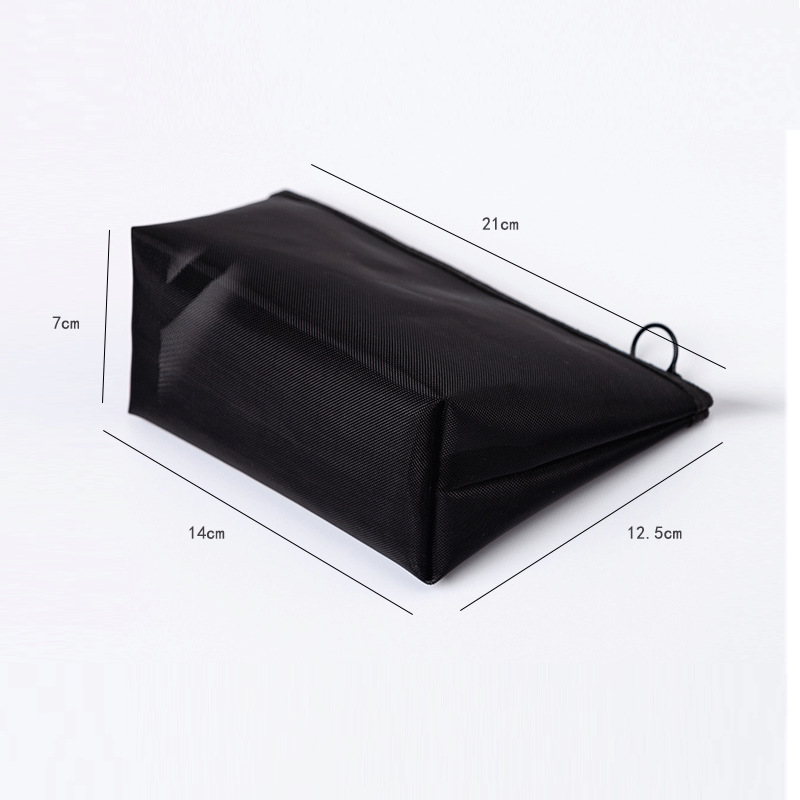 1PCS Women Travel Zipper Make Up Makeup Bag Organizer Storage Pouch Black Mesh Cosmetic Bag Toiletry Clear Wash Bags Case