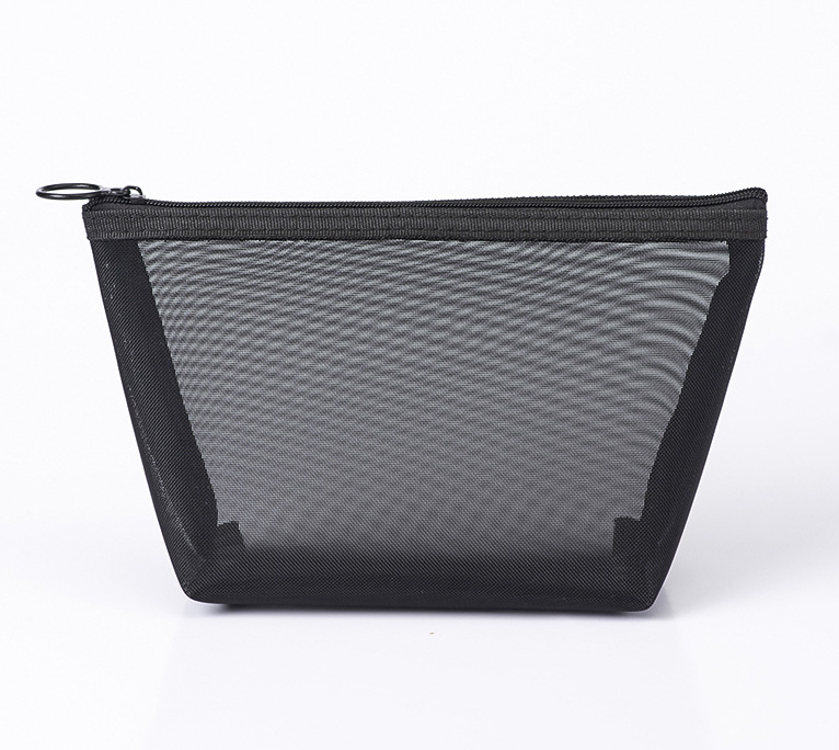 1PCS Women Travel Zipper Make Up Makeup Bag Organizer Storage Pouch Black Mesh Cosmetic Bag Toiletry Clear Wash Bags Case