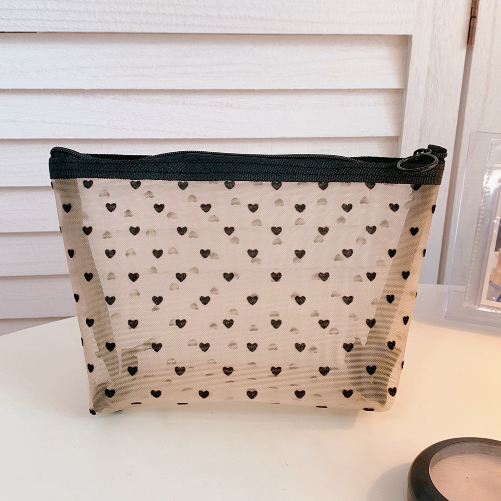 1PCS Women Travel Zipper Make Up Makeup Bag Organizer Storage Pouch Black Mesh Cosmetic Bag Toiletry Clear Wash Bags Case