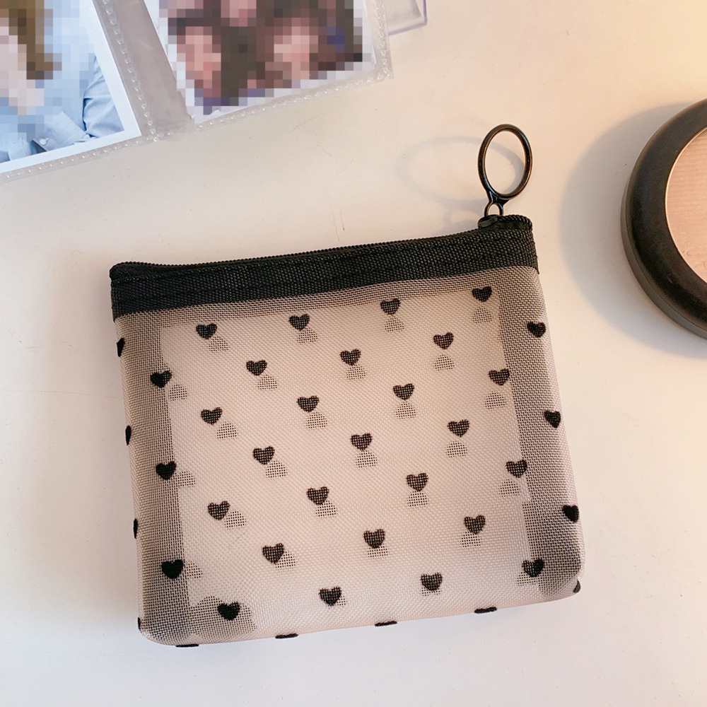 1PCS Women Travel Zipper Make Up Makeup Bag Organizer Storage Pouch Black Mesh Cosmetic Bag Toiletry Clear Wash Bags Case