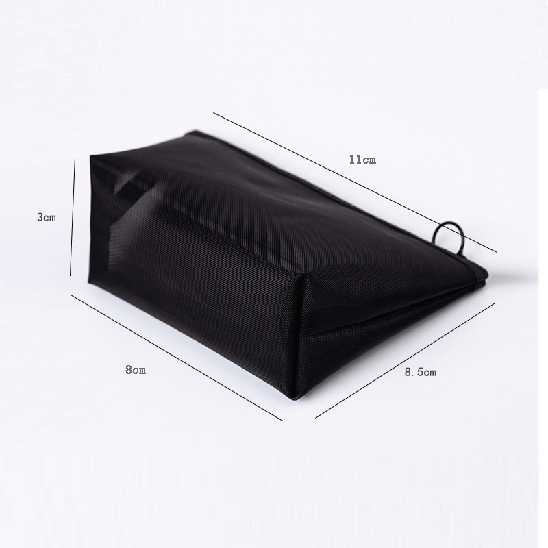 1PCS Women Travel Zipper Make Up Makeup Bag Organizer Storage Pouch Black Mesh Cosmetic Bag Toiletry Clear Wash Bags Case
