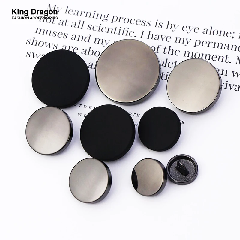 New Arrival Metal Gold Black Jeans Big Shirt Button For Clothing 6PCS 9MM-30MM Craft Needlework Sewing Cheap High Quality KD883