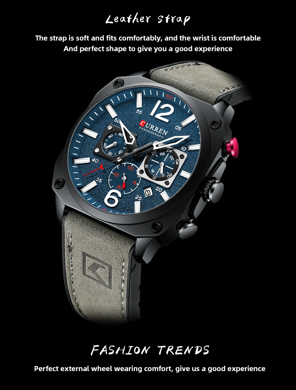 New CURREN Brand Watch Men Leather Sports Watches Men's Army Military Quartz Wristwatch Chronograph Male Clock Relogio Masculino
