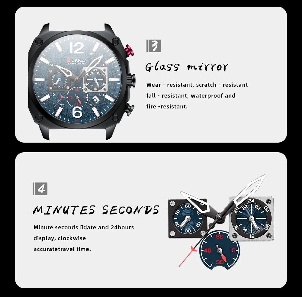 New CURREN Brand Watch Men Leather Sports Watches Men's Army Military Quartz Wristwatch Chronograph Male Clock Relogio Masculino