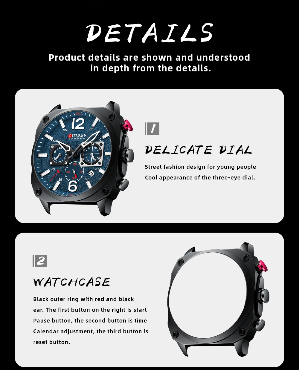 New CURREN Brand Watch Men Leather Sports Watches Men's Army Military Quartz Wristwatch Chronograph Male Clock Relogio Masculino