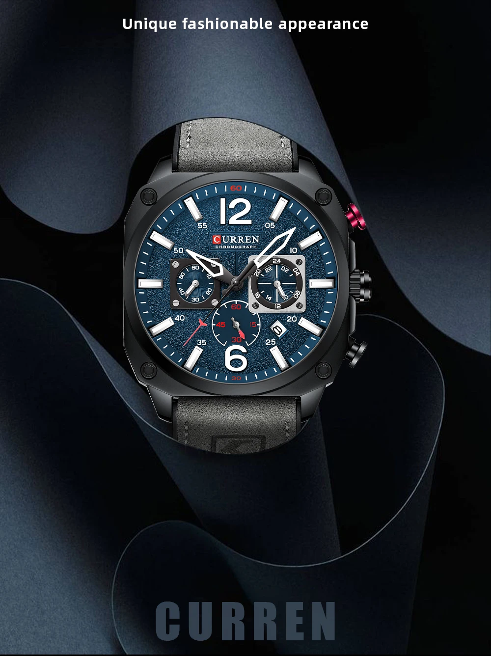 New CURREN Brand Watch Men Leather Sports Watches Men's Army Military Quartz Wristwatch Chronograph Male Clock Relogio Masculino