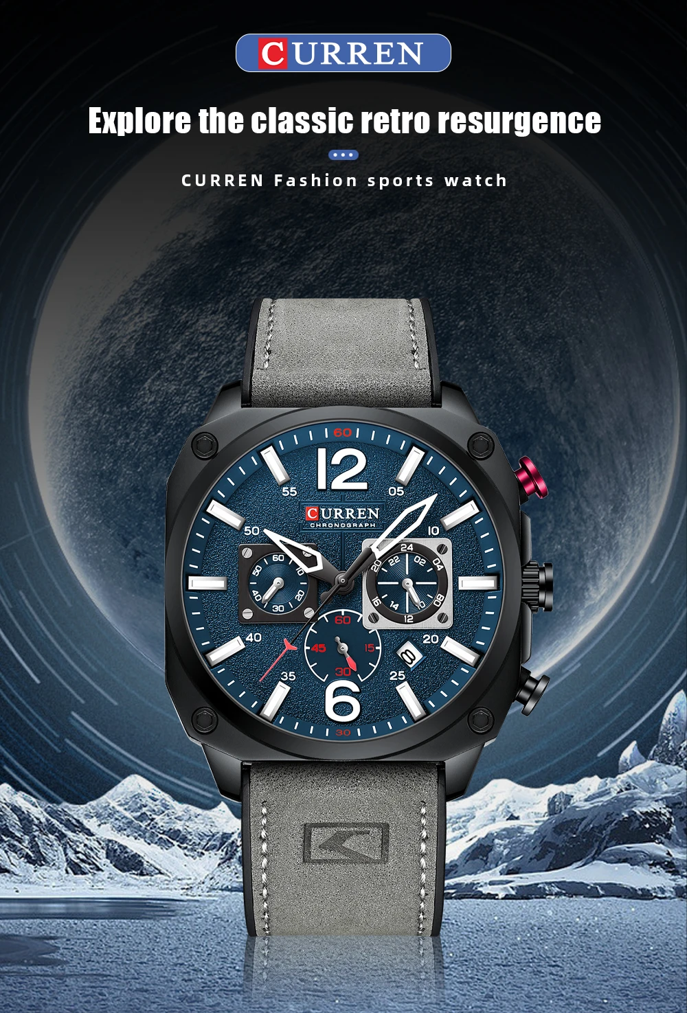 New CURREN Brand Watch Men Leather Sports Watches Men's Army Military Quartz Wristwatch Chronograph Male Clock Relogio Masculino