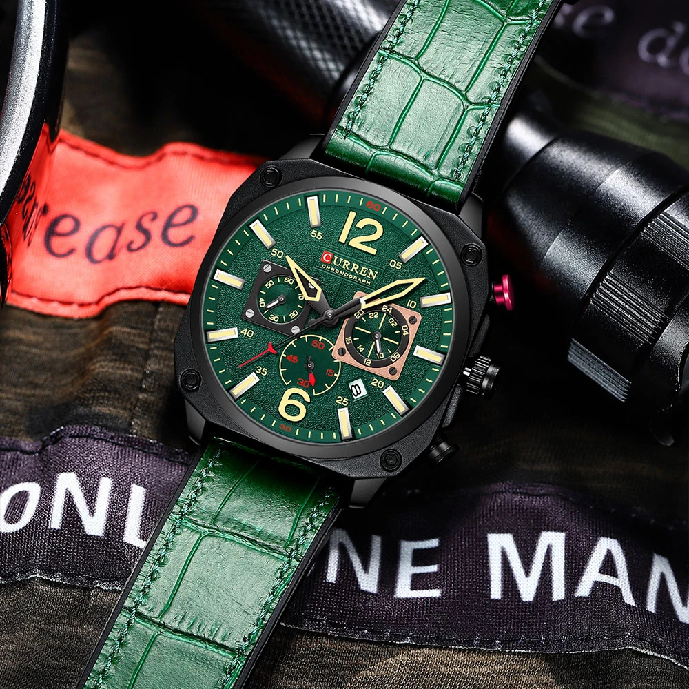 New CURREN Brand Watch Men Leather Sports Watches Men's Army Military Quartz Wristwatch Chronograph Male Clock Relogio Masculino