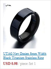 UTAG Fashion Black/White Ceramic Crystal Wedding Rings Jewelry For Women Girls Rose Gold Stainless Steel Bohemia Rin