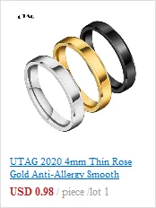 UTAG Fashion Black/White Ceramic Crystal Wedding Rings Jewelry For Women Girls Rose Gold Stainless Steel Bohemia Rin