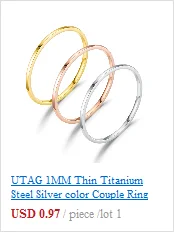 UTAG Fashion Black/White Ceramic Crystal Wedding Rings Jewelry For Women Girls Rose Gold Stainless Steel Bohemia Rin