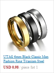 UTAG Fashion Black/White Ceramic Crystal Wedding Rings Jewelry For Women Girls Rose Gold Stainless Steel Bohemia Rin