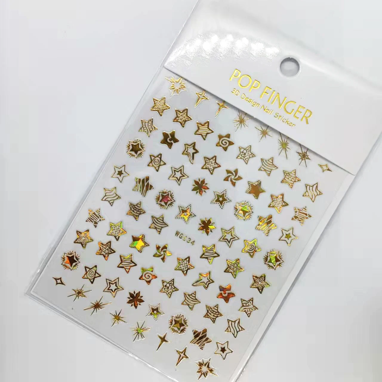Shiny Gold Star Moon Sun Nail Stickers for Manicure Accessories Heart Feather Animals Printing Self Adhesive Nail Wrap