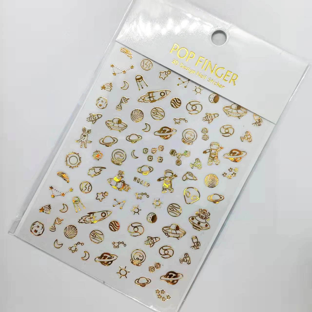 Shiny Gold Star Moon Sun Nail Stickers for Manicure Accessories Heart Feather Animals Printing Self Adhesive Nail Wrap