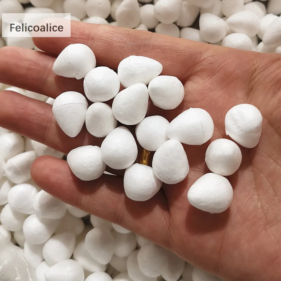 1/1.5/2/2.5/3/4/4.5/5cm Water Drop Modeling Shaped Styrofoam Crafts Flower Heart DIY Handmade White Foam Rose Buds Half Balls