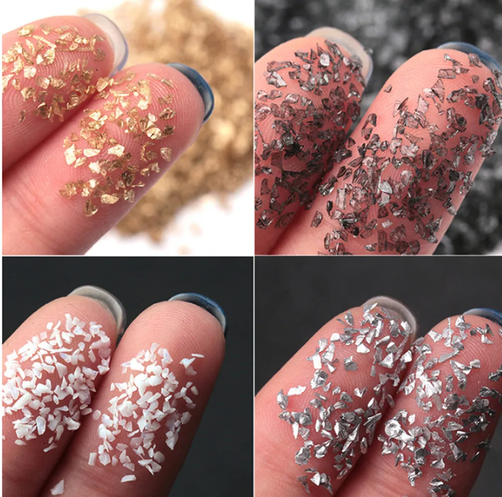 30-80g Colorful Crushed Glass Stones Resin Filling For DIY Epoxy Resin Mold Irregular Crystal Nail Art Decoration Jewelry Making