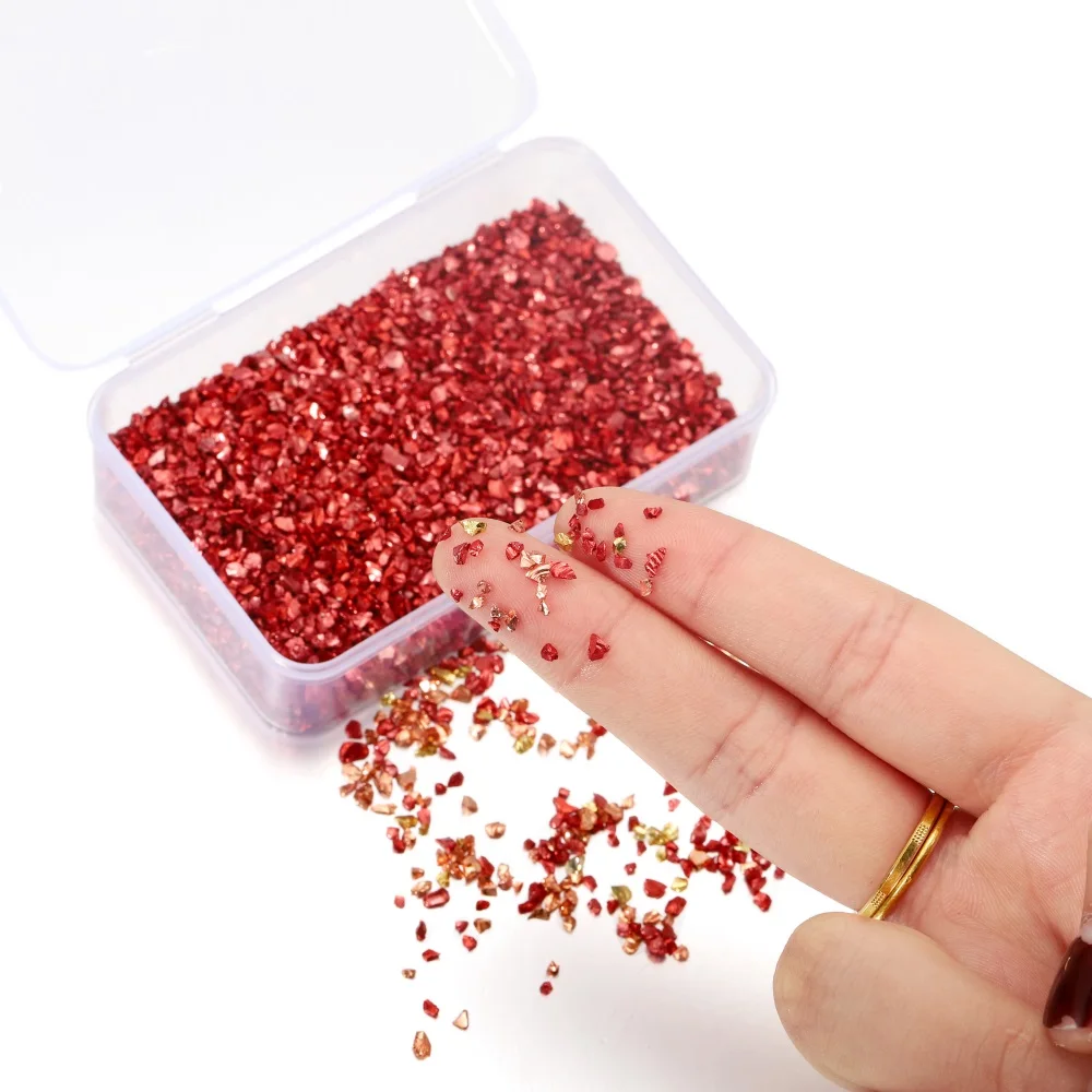 30-80g Colorful Crushed Glass Stones Resin Filling For DIY Epoxy Resin Mold Irregular Crystal Nail Art Decoration Jewelry Making