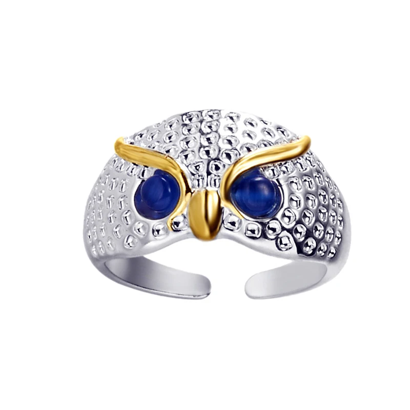 Retro Owl Rings Men Women Popular Simple Design Animal Fairy Tales Ring Silver Color Wedding Banquet Ring Jewelry Gift Resizable
