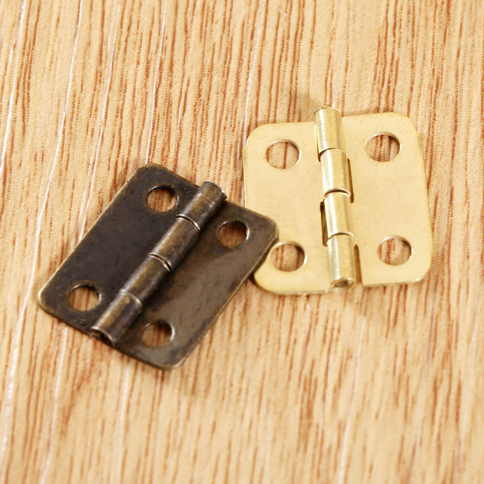 50pcs Mini Small Jewelry Chest Gift Wine Wooden Box Case Furniture Dollhouse Door Hinge with Screw Home 16*13mm