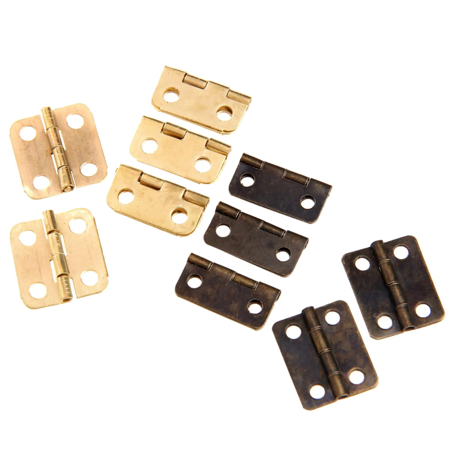 50pcs Mini Small Jewelry Chest Gift Wine Wooden Box Case Furniture Dollhouse Door Hinge with Screw Home 16*13mm