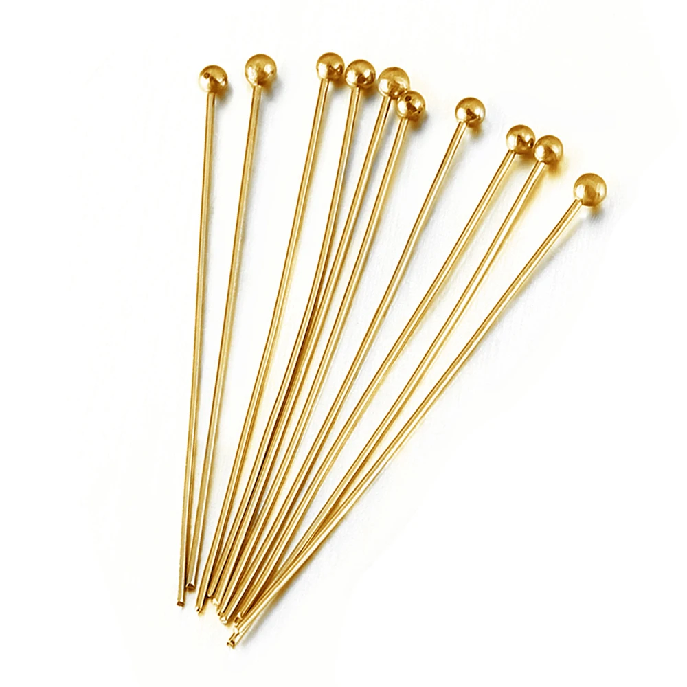100pcs Stainless Steel Ball Head Pins for DIY Jewelry Making 12-40mm Head Pins Needlework Handmade Components Findings