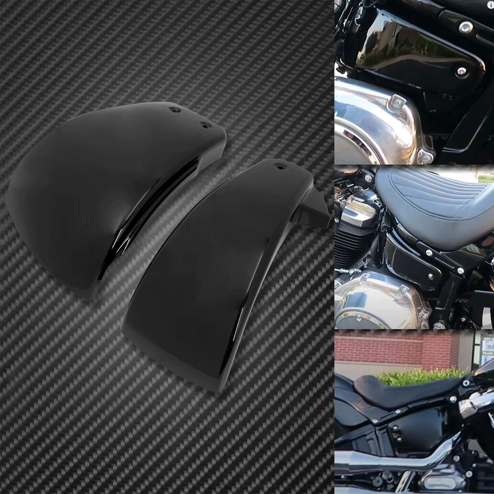 2xMotorcycle Battery Side Cover Fairing Covers For Harley Softail Breakout Fat Boy FXDR Fat Street BOB Slim FLSL 2018 2019 2020