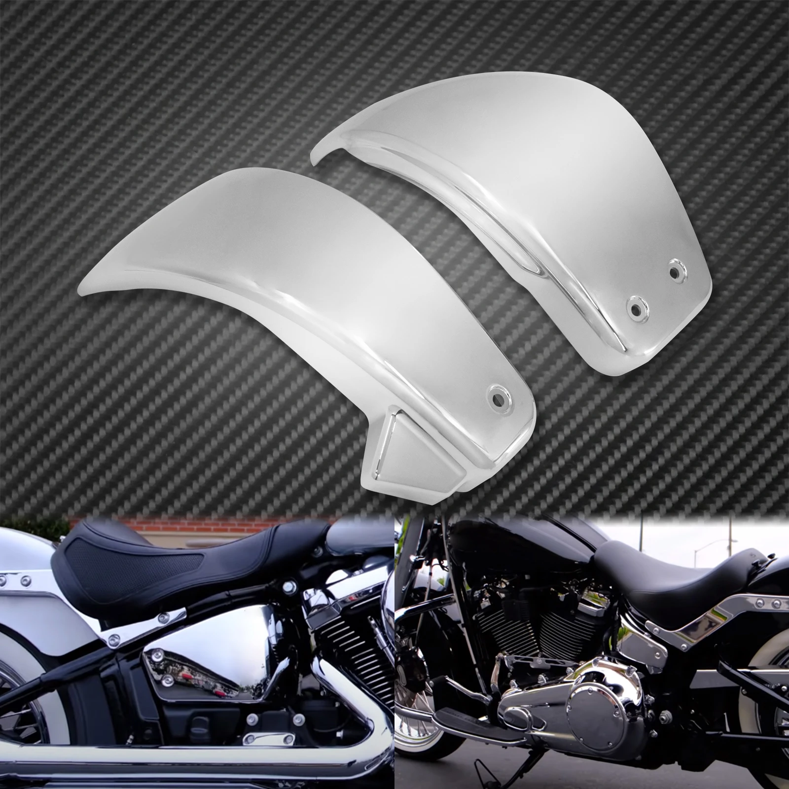 2xMotorcycle Battery Side Cover Fairing Covers For Harley Softail Breakout Fat Boy FXDR Fat Street BOB Slim FLSL 2018 2019 2020