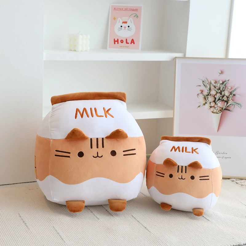 1pc 22/33/42cm Cartoon Cat Milk Bottle Plushie Plush Toy Kitten Tail Backside Juice Drink Throw Pillow Sofa Decor Cushion Rest