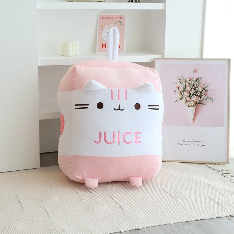 1pc 22/33/42cm Cartoon Cat Milk Bottle Plushie Plush Toy Kitten Tail Backside Juice Drink Throw Pillow Sofa Decor Cushion Rest