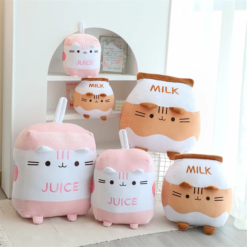 1pc 22/33/42cm Cartoon Cat Milk Bottle Plushie Plush Toy Kitten Tail Backside Juice Drink Throw Pillow Sofa Decor Cushion Rest
