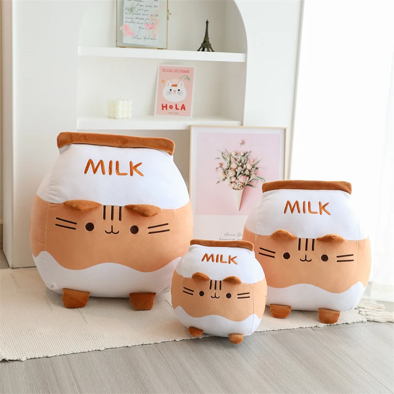 1pc 22/33/42cm Cartoon Cat Milk Bottle Plushie Plush Toy Kitten Tail Backside Juice Drink Throw Pillow Sofa Decor Cushion Rest