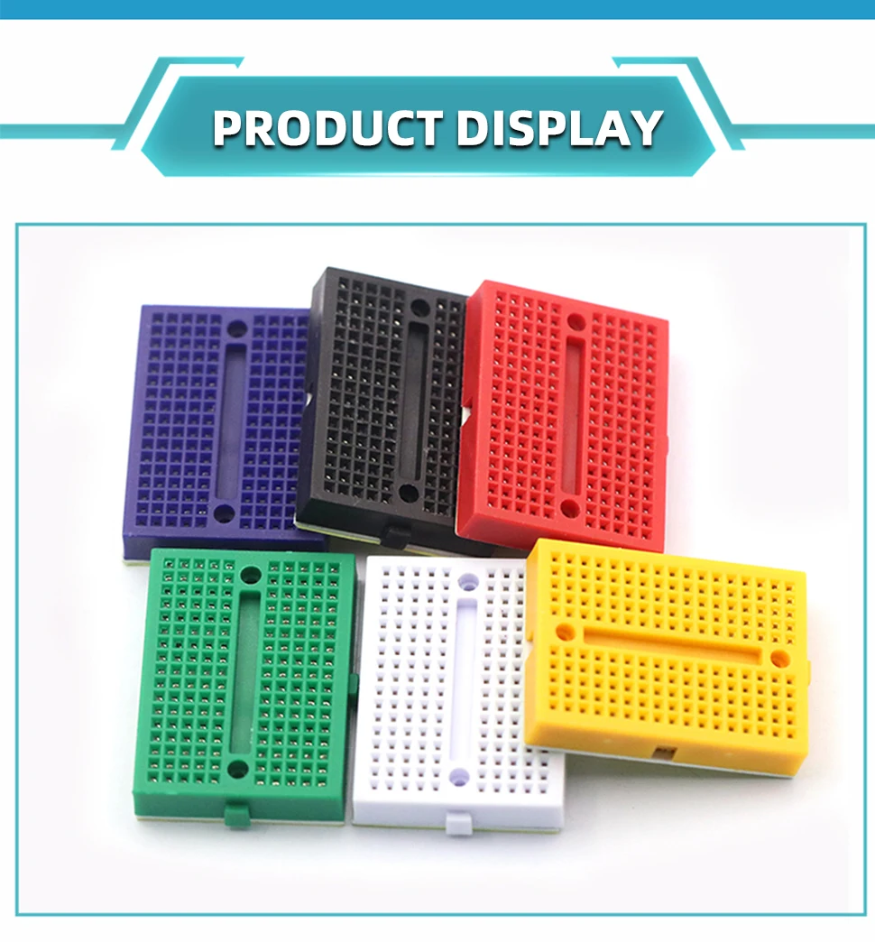2PCS SYB-170 Mini Solderless Prototype Experiment Test Small Breadboard Kit With 170 Tie Points Plus Adhesive Back 35*46*8mm