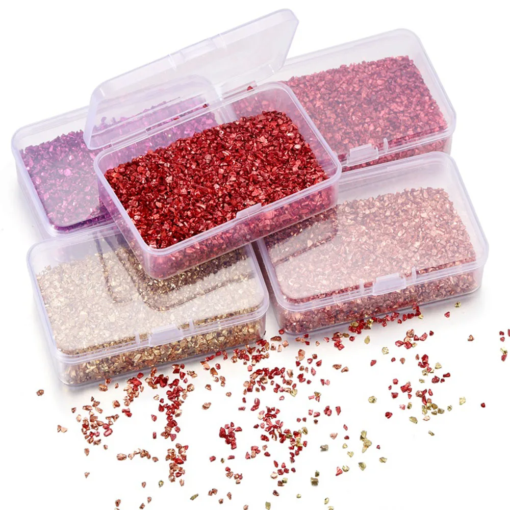 30-80g Crushed Glass Stones Resin Filling for DIY Epoxy Resin Silicone Mold Irregular Broken Stone Nail Art Epoxy Crafts Filler