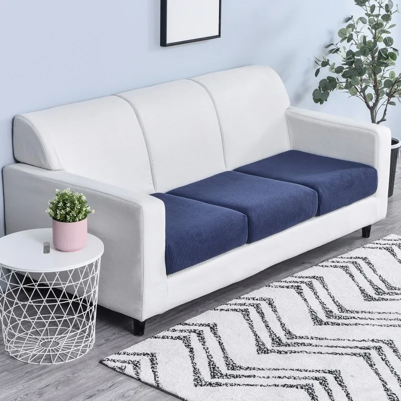 New Jacquard Sofa Seat Cushion Cover Polar Fleece Chair Covers Stretch Washable Removable Slipcover Sofa Protector 1/2/3/4 Seat