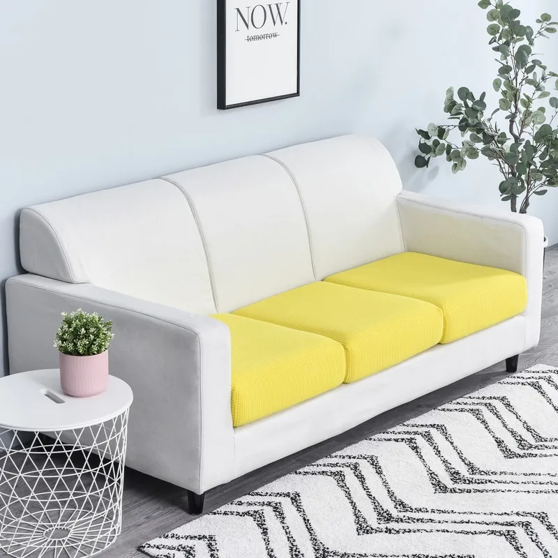 New Jacquard Sofa Seat Cushion Cover Polar Fleece Chair Covers Stretch Washable Removable Slipcover Sofa Protector 1/2/3/4 Seat