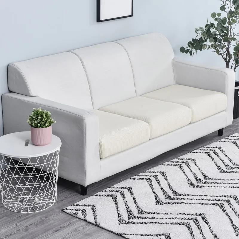 New Jacquard Sofa Seat Cushion Cover Polar Fleece Chair Covers Stretch Washable Removable Slipcover Sofa Protector 1/2/3/4 Seat