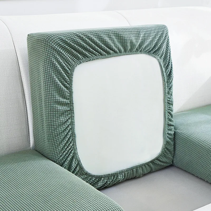 New Jacquard Sofa Seat Cushion Cover Polar Fleece Chair Covers Stretch Washable Removable Slipcover Sofa Protector 1/2/3/4 Seat