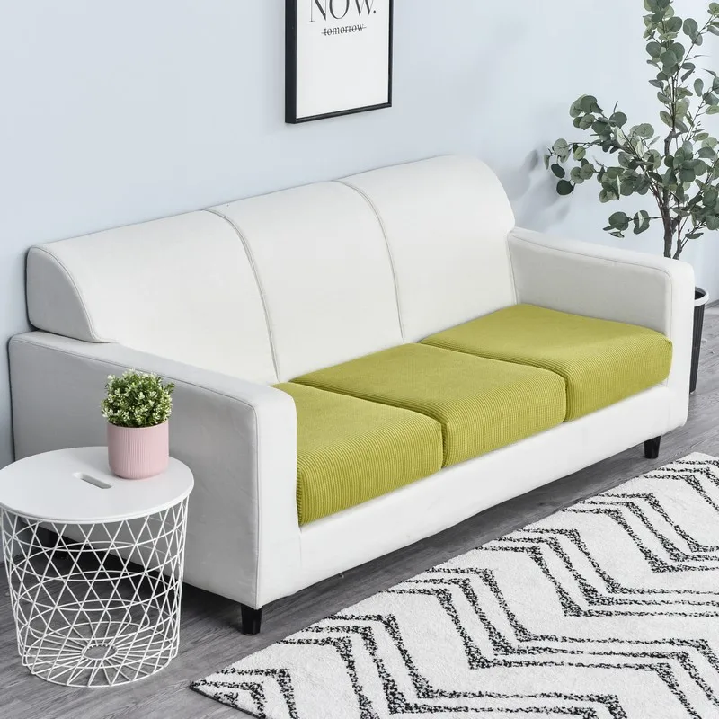 New Jacquard Sofa Seat Cushion Cover Polar Fleece Chair Covers Stretch Washable Removable Slipcover Sofa Protector 1/2/3/4 Seat