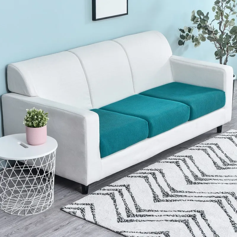 New Jacquard Sofa Seat Cushion Cover Polar Fleece Chair Covers Stretch Washable Removable Slipcover Sofa Protector 1/2/3/4 Seat