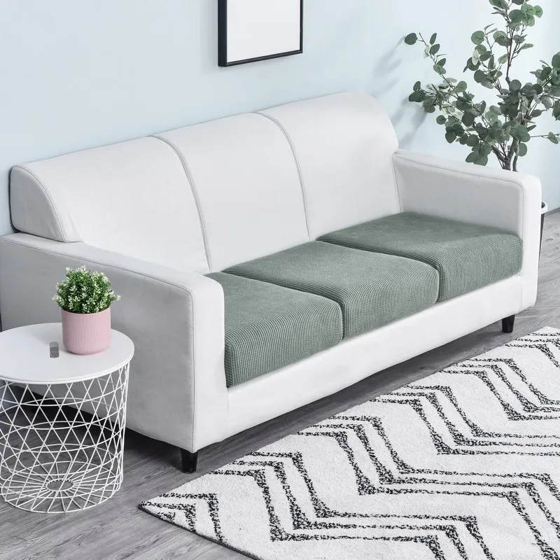 New Jacquard Sofa Seat Cushion Cover Polar Fleece Chair Covers Stretch Washable Removable Slipcover Sofa Protector 1/2/3/4 Seat