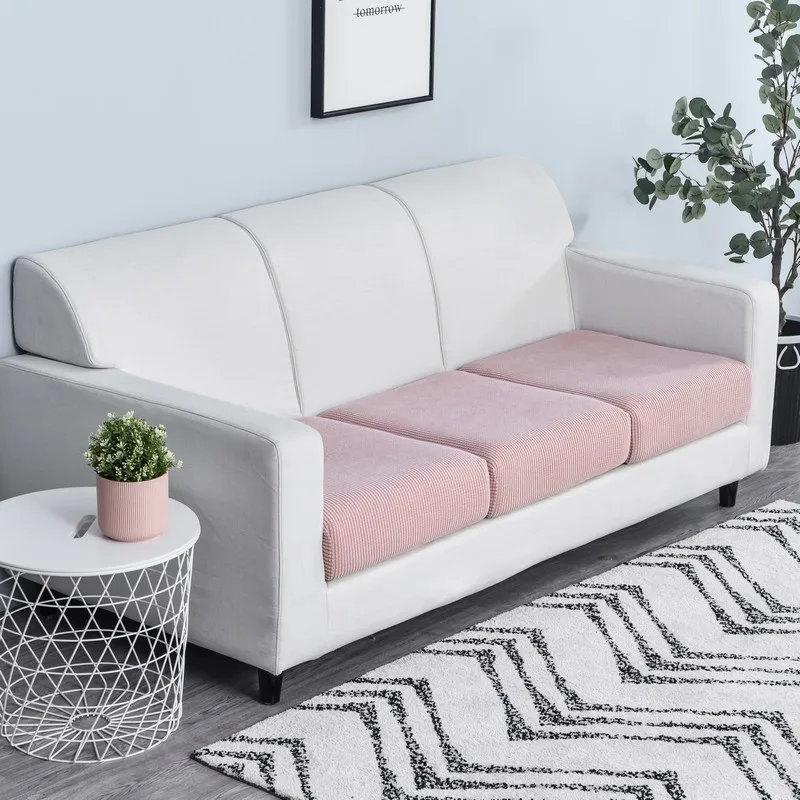 New Jacquard Sofa Seat Cushion Cover Polar Fleece Chair Covers Stretch Washable Removable Slipcover Sofa Protector 1/2/3/4 Seat